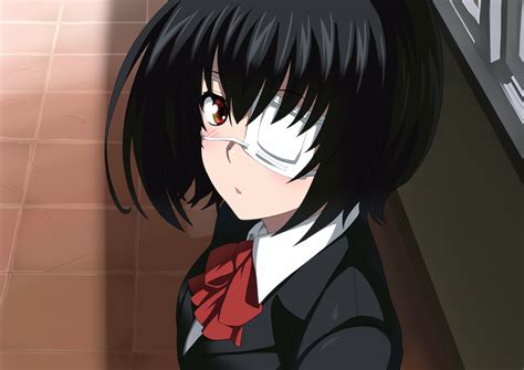 Anime Picture Another Pa Works Misaki Mei Short Hair Black Hair Red