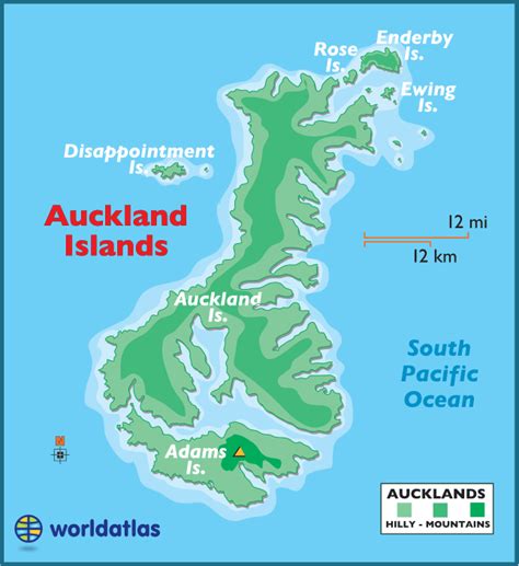 Auckland Islands Large Color Map