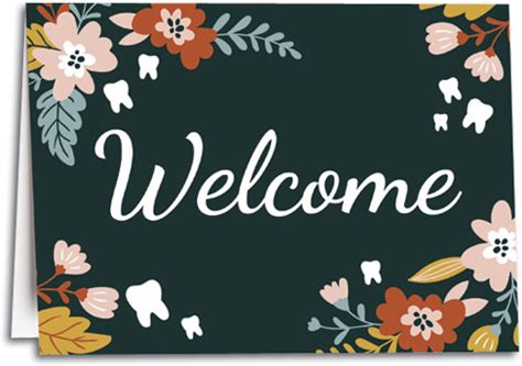 Floral Welcome Folding Card Smartpractice Dental