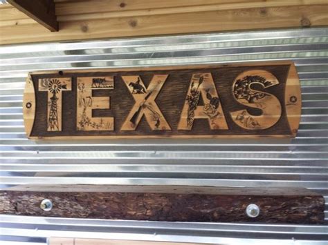 TEXAS Life - Rustic Wall Decor or Head Board for Bed Carved Wood