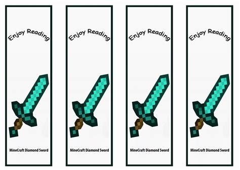 minecraft bookmarks birthday printable