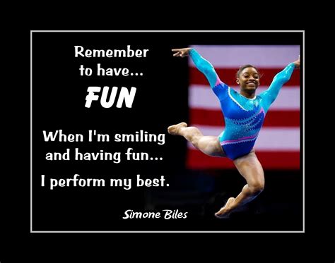 Simone Biles Inspirational Gymnastics Quote Poster 5 Champion Gymnast