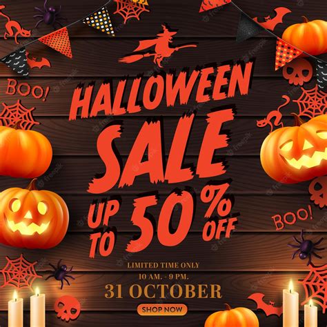 Premium Vector Vector Of Halloween Sale Poster Or Banner With