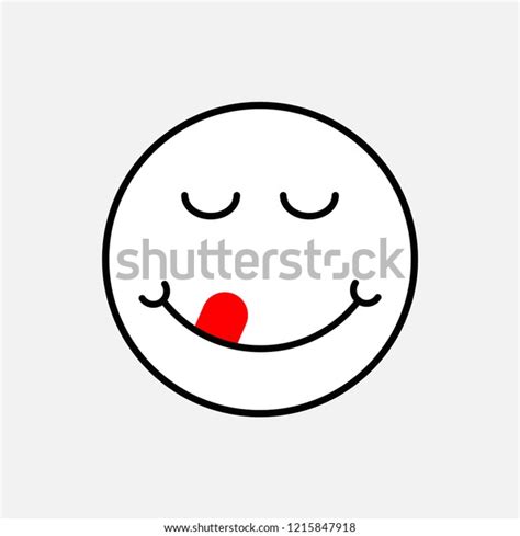Yummy Face Icon Delicious Smile Emoji Stock Vector Royalty Free