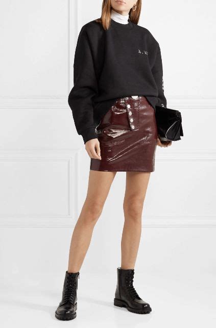 15 Looks With Leather Button Front Skirts Styleoholic