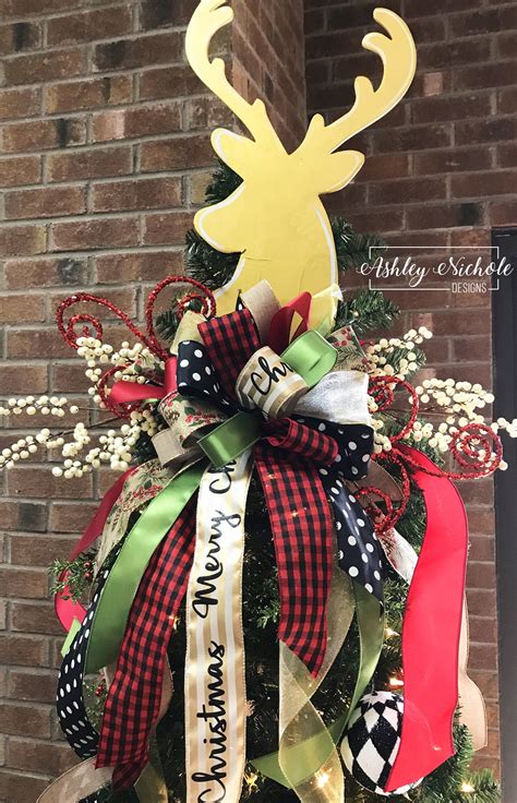 This one is very trendy this year and everyone is crazy about christmas tree bow topper let this rustic tree topper bring your tree to life. Tree Topper RUSTIC Bow - ONLY | Christmas tree themes, Outdoor christmas decorations, Gold ...