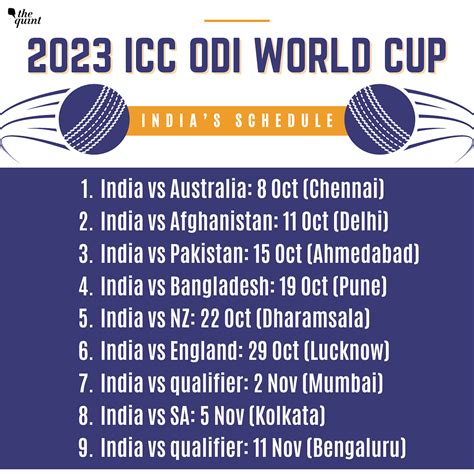world cup cricket schedule