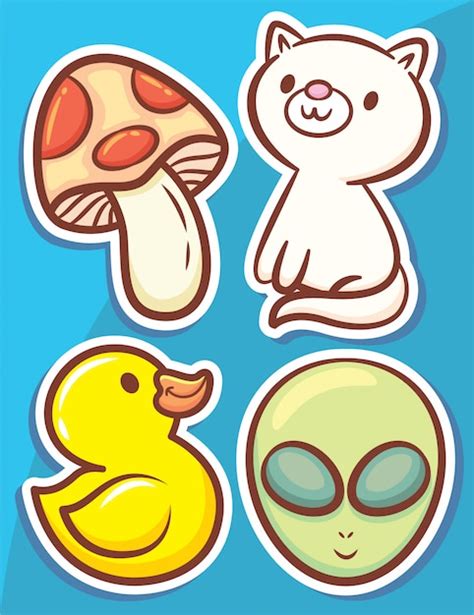Premium Vector Cute Hand Drawn Objects And Characters Stickers