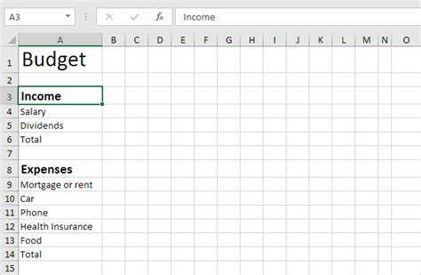 How To Create A Simple Budget Spreadsheet In Excel Ferfly