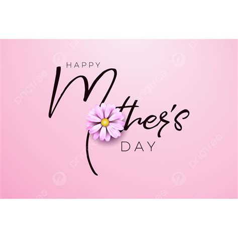 Happy Mothers Day Greeting Card Design With Flower And Typography