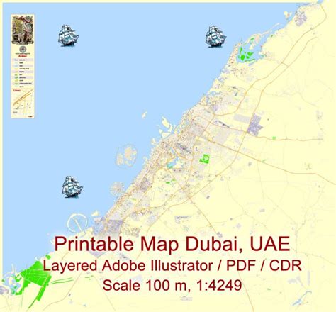 Dwg Map Dubai Uae Maps In Vector Detailed Street Maps Illustrator