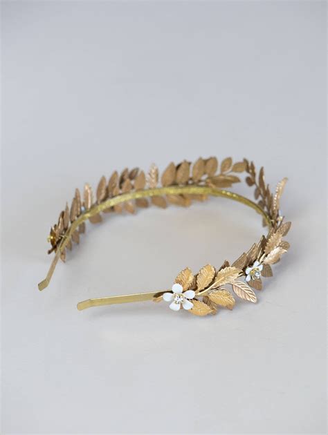 Gold Leaf Tiara Laurel Leaf Flower Crown Bridal Tiara Bridal Leaf