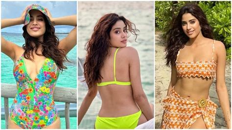 Janhvi Kapoor In Beach Ready Swimsuits And Backless Dress At Maldives