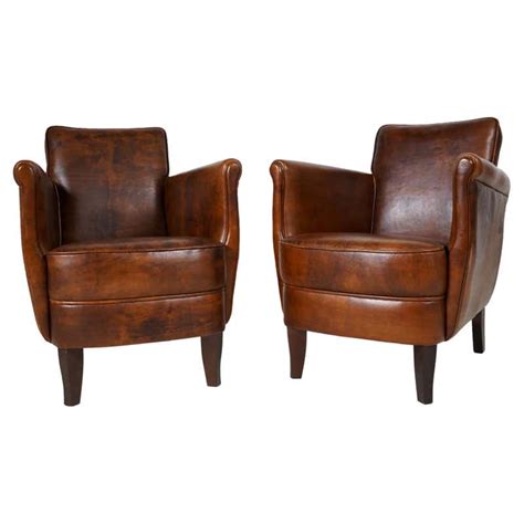 Vintage French Leather Club Chair At 1stdibs