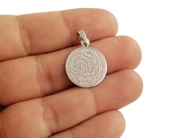 Sterling Silver Phaistos Disc Pendant Necklace Ancient Greek
