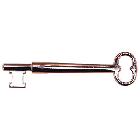 Solid Brass Nickel Plated Architectural Skeleton Key png image