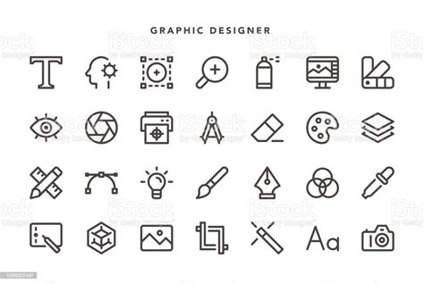 Graphic Designer Icons Stock Illustration Download Image Now