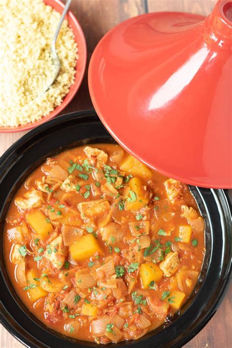 Moroccan chicken couscous salad with butternut squash. Easy Moroccan Chicken Tagine with Butternut Squash ...