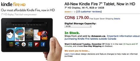 Amazonca Cyber Monday New 7 Inch Kindle Fire Hd On Sale For 129