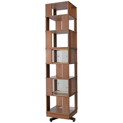 See more ideas about metal shelf brackets, metal shelves, shelf brackets. Italian Swivel Bookcase in Wood and Glass, 1960s ...