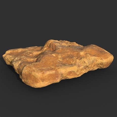 Low Poly Cave Modular Yellow Rock Casual04m 3d Model