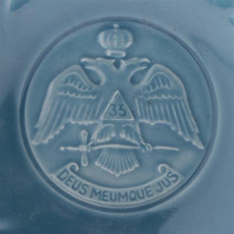 Rookwood Pottery Deus Meumque Jus Masonic Ceramic Ashtrays 1956 Ebth