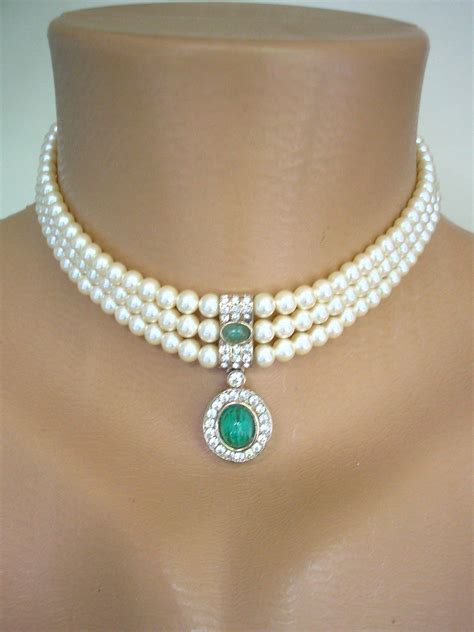 vintage pearl choker rosita bridal necklace wedding etsy uk pearl choker pearl choker