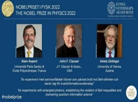 Dan Nobel De F Sica A Alain Aspect John Clauser Y Anton Zeilinger Imagen Radio