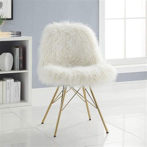 Check spelling or type a new query. Faux Fur Upholstered Accent Chair with Angled Legs, White ...