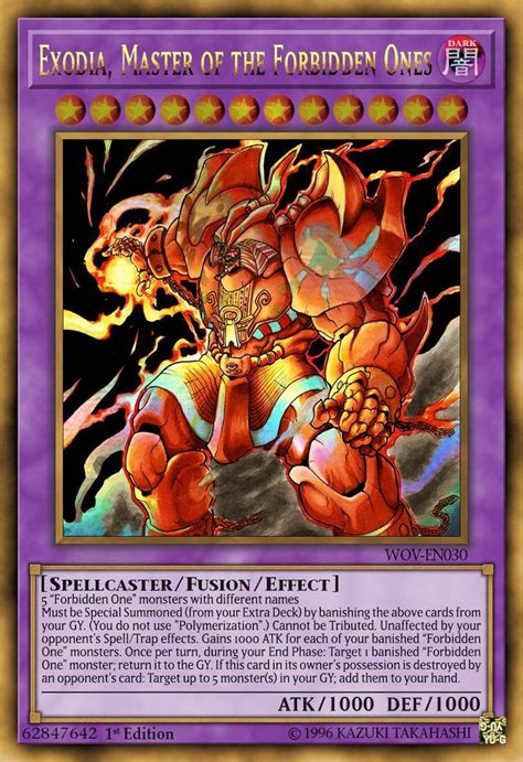 There are many other ways to use them well. Custom Card: Exodia, Master of the Forbidden Ones : yugioh
