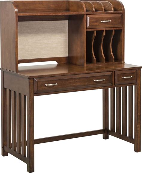 The desk is made from cherry and accented with spalted maple for the side panels and handles. Hampton Bay Cherry Writing Desk with Hutch from Liberty ...