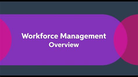 Workforce Management Solution Overview Youtube