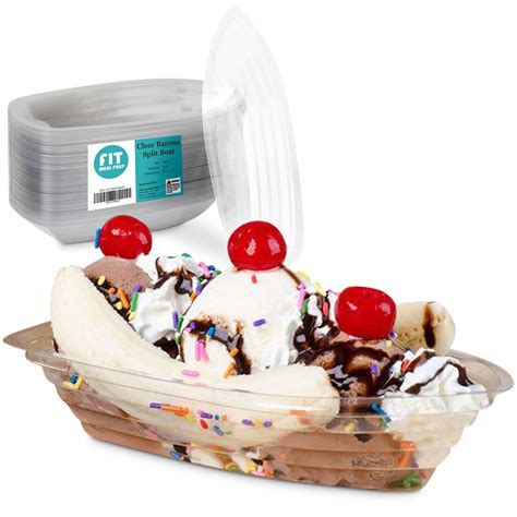 Buy Banana Split Boat Plate Oz And Oz Clear PET Plastic Disposable Ice Cream Sundae Splits