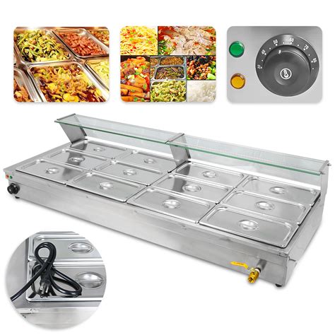 A buffet catering food warmer that preserves all food items hot and prepared to dish out for several hours, just right for events, household gatherings as well as bbq's. 1700W Restaurant Food Warmer Buffet Steam Table Updated ...