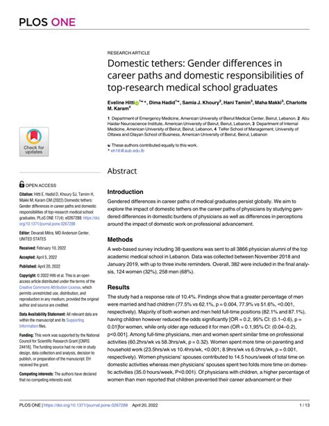 Pdf Domestic Tethers Gender Differences In Career Paths And Domestic