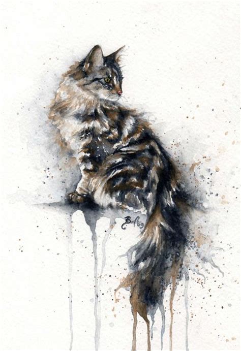 Intent 2009 Watercolor Pet Portraits Watercolor Cat Cat Painting