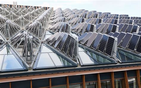 Solar Panel Roof Of Sustainable University Building Energy Academy