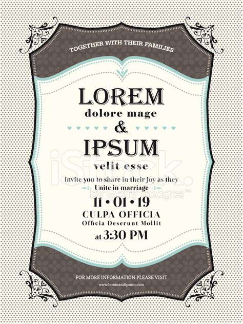 Check spelling or type a new query. Vintage Wedding Invitation Border and Frame Template Stock Vector - FreeImages.com
