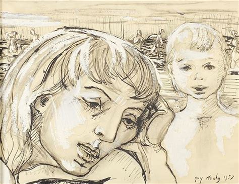 Krohg Guy Anguished Mother And Her Child 1955 Mutualart