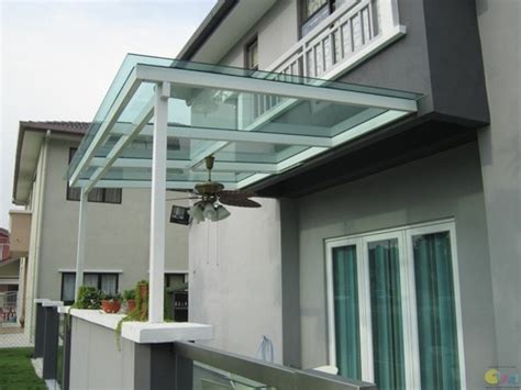 Mild Steel Glass Canopy ग्लास कैनोपी Sky Interiors Chennai Id