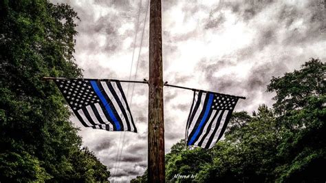 Back The Blue Law Enforcement Flags At The Fallen Officer Memorial