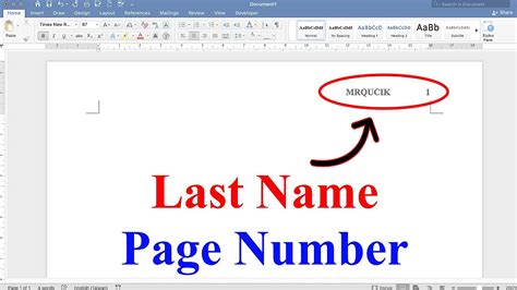 How To Add Last Name And Page Number In Word 2022 Mla Youtube