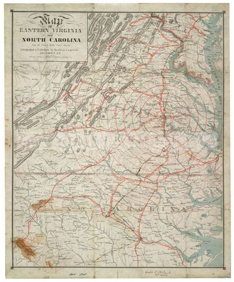 1864 Map Map Of Eastern Virginia And North Carolina From The United