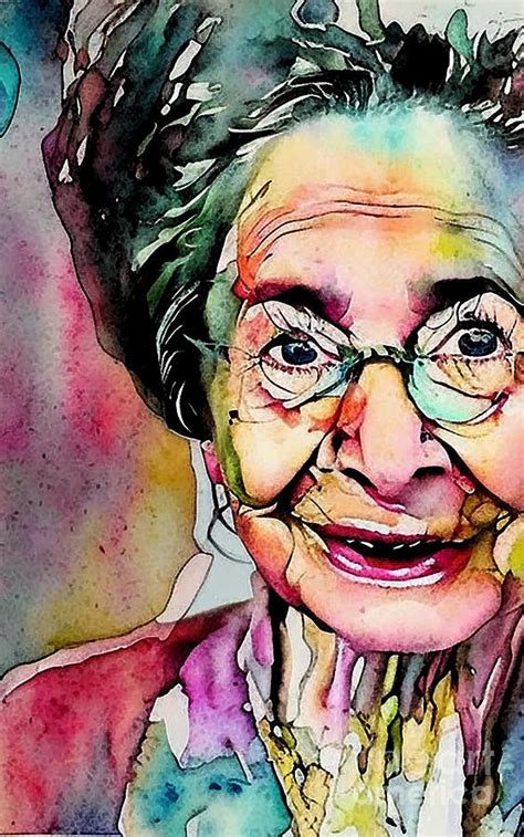 Granny Actress Mixed Media By Lisa Von Pixels