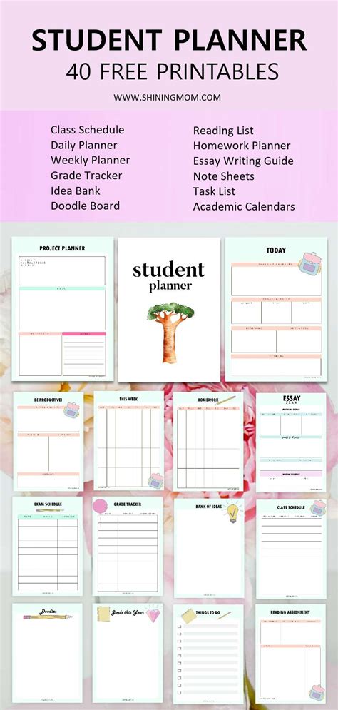 40 Free Student Planner Printables For Back To School