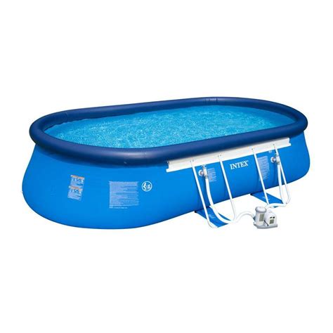 Intex 20 Ft X 12 Ft X 48 In Oval Frame Pool Set 28193eg The Home Depot