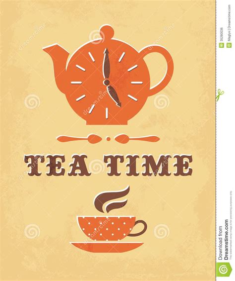 Tea Time Stock Vector Illustration Of Banner Design 35280036