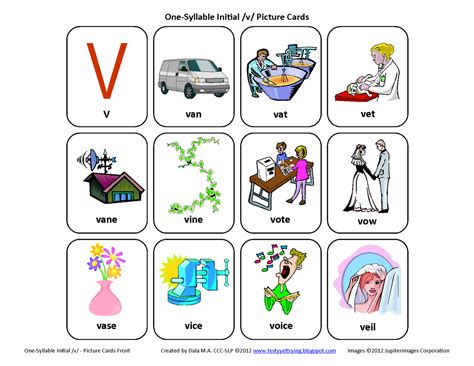 Letter v words for kids/ words that start with letter v/ phonics letter vquery sloved: Testy yet trying: Initial V: Free Speech Therapy ...