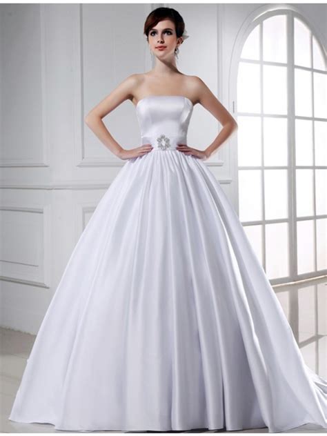 Our mermaid & trumpet wedding dresses come in a variety of sizes & styles, including lace. Ball Gown Strapless Long Satin Wedding Dress - DylanQueen