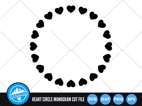 Heart Circle Monogram Svg Heart Frame Graphic By Lddigital · Creative